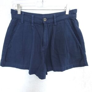Free People Pleated Front Shorts Womens Size 0 Cuffed Blue Pockets